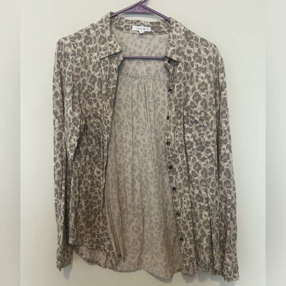 Maurices Leopard Print Button Up Shirt - Picture 1 of 6